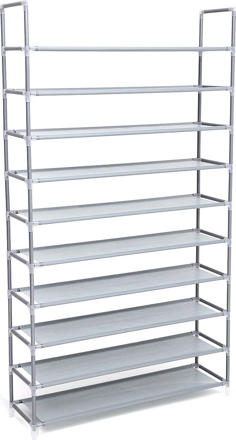 Die Grup Songmıcs 10 Katlı Ayakkabı Rafı, 100X29X175 Cm, Gri, LSR10G