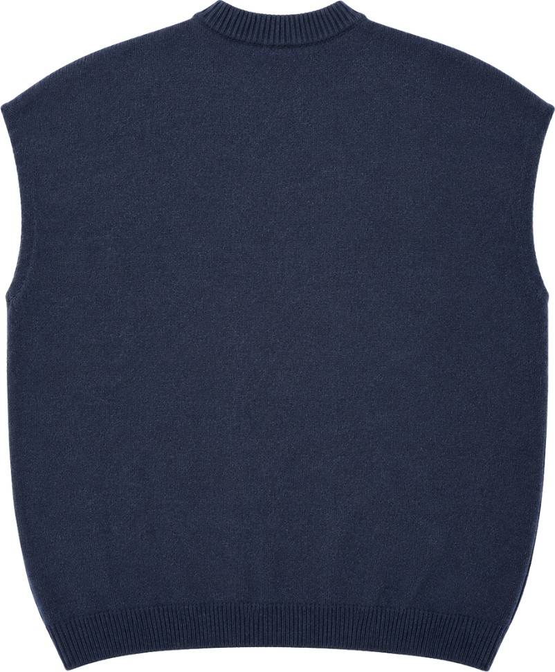 Battal Moda Erkek Büyük Beden Lacivert Hattush Cepli Fermuarlı Yelek 5xl-6xl-7xl-8xl görsel 5