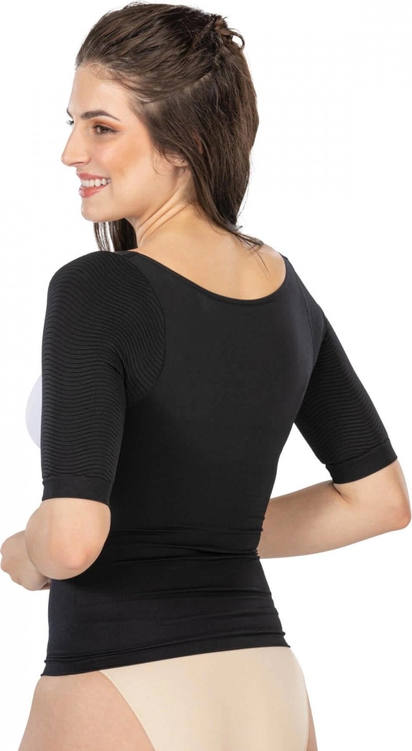 Hace Bazaar Marsilyan™ Siyah Mı 5014 Göğsü Açık Yarım Kollu Korse görsel 2