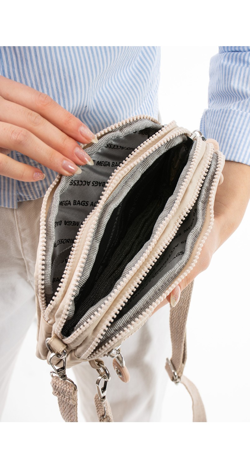 Mega Çanta M 231 Mega Bag Krinkıl Kumaş El Omuz Çantası, Telefonluk (Yatay), Clutch görsel 4