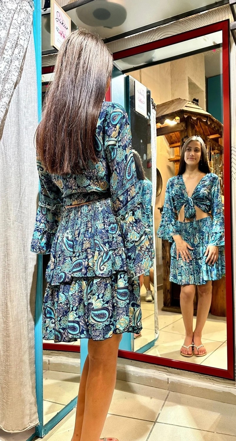 Yılday Gür Butik Çiçek Desenli Ipek Takım görsel 4