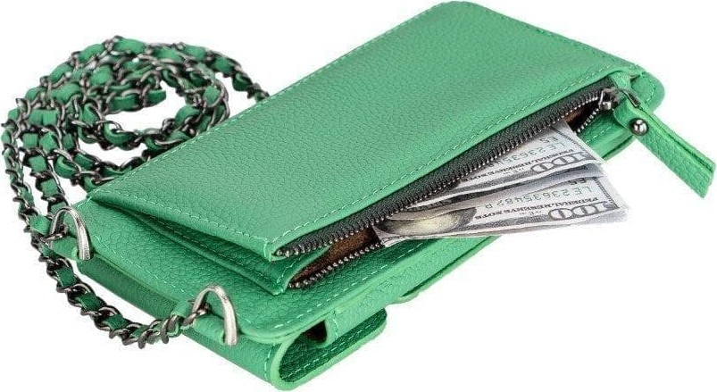 BloominBag City Muse Deri Celadon Mist Çapraz Askılı Telefon Cüzdan görsel 6