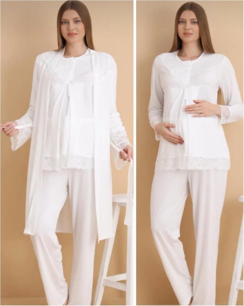 Birolgaye 26005 Hamile Lohusa 3 Lü Pijama Sabahlık Tk