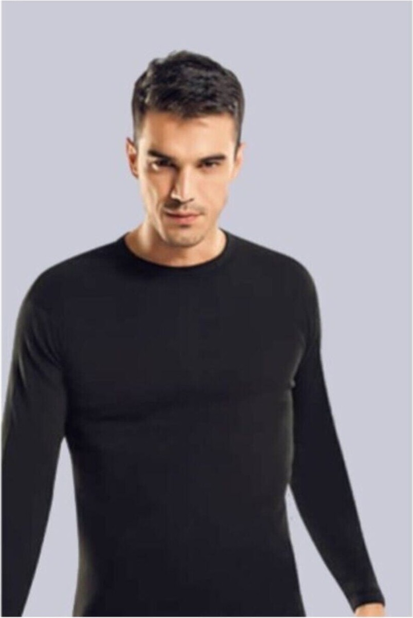 Tutku Elit 1302 Erkek Bisiklet Yaka Uzun Kollu Body-Siyah-L