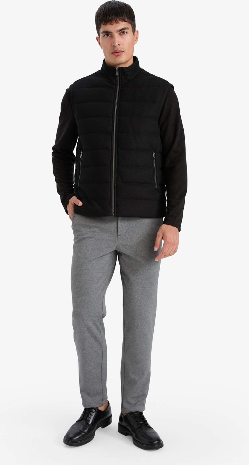 DeFacto Slim Fit Dik Yaka Astarlı Fermuarlı Cepli Mevsimlik Yelek D7536AX26SP görsel 2