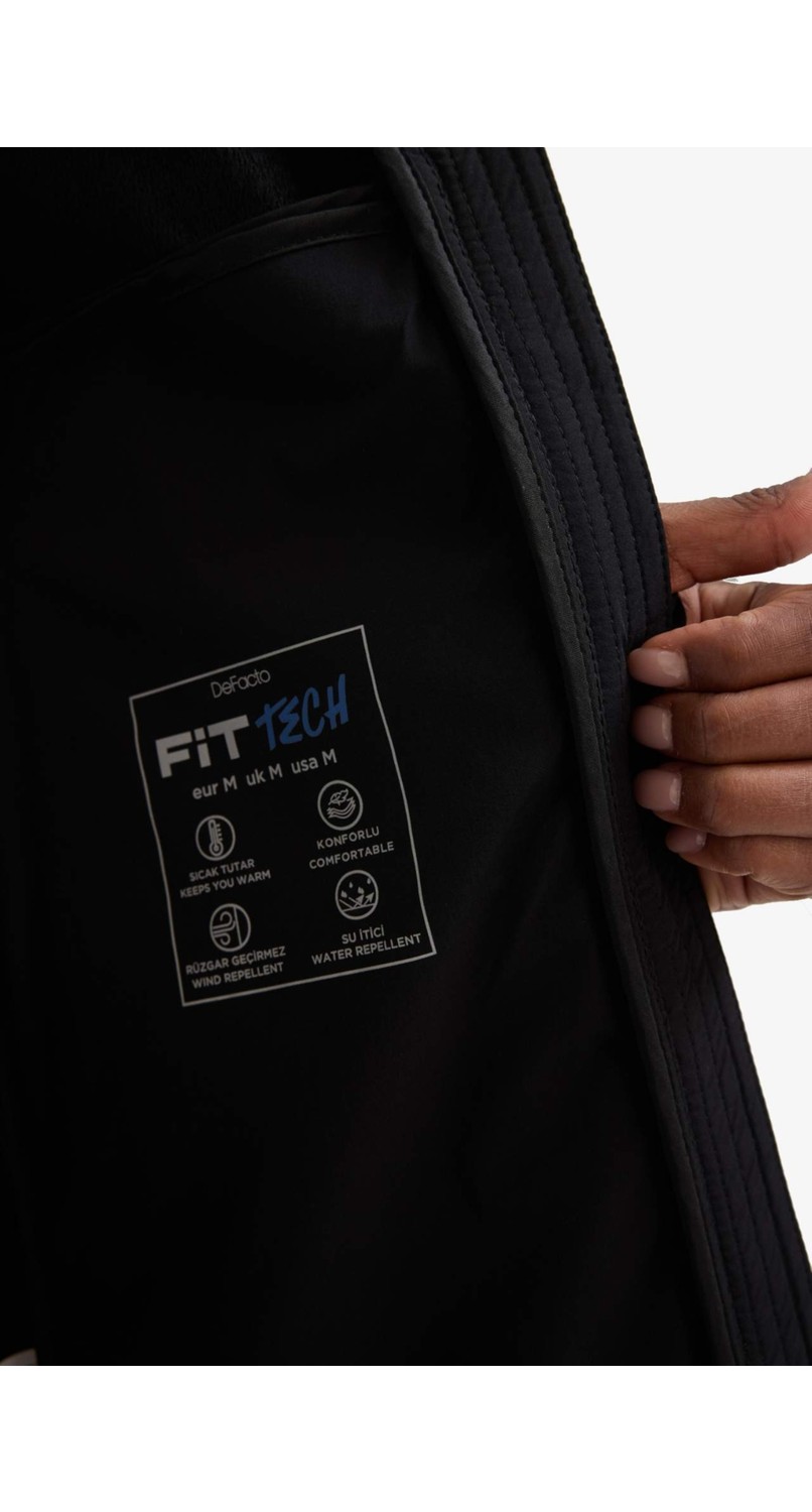 DeFacto Rüzgar Geçirmez Su İtici Regular Fit Kapüşonlu Şişme Parka Mont C6035AX25WN görsel 8