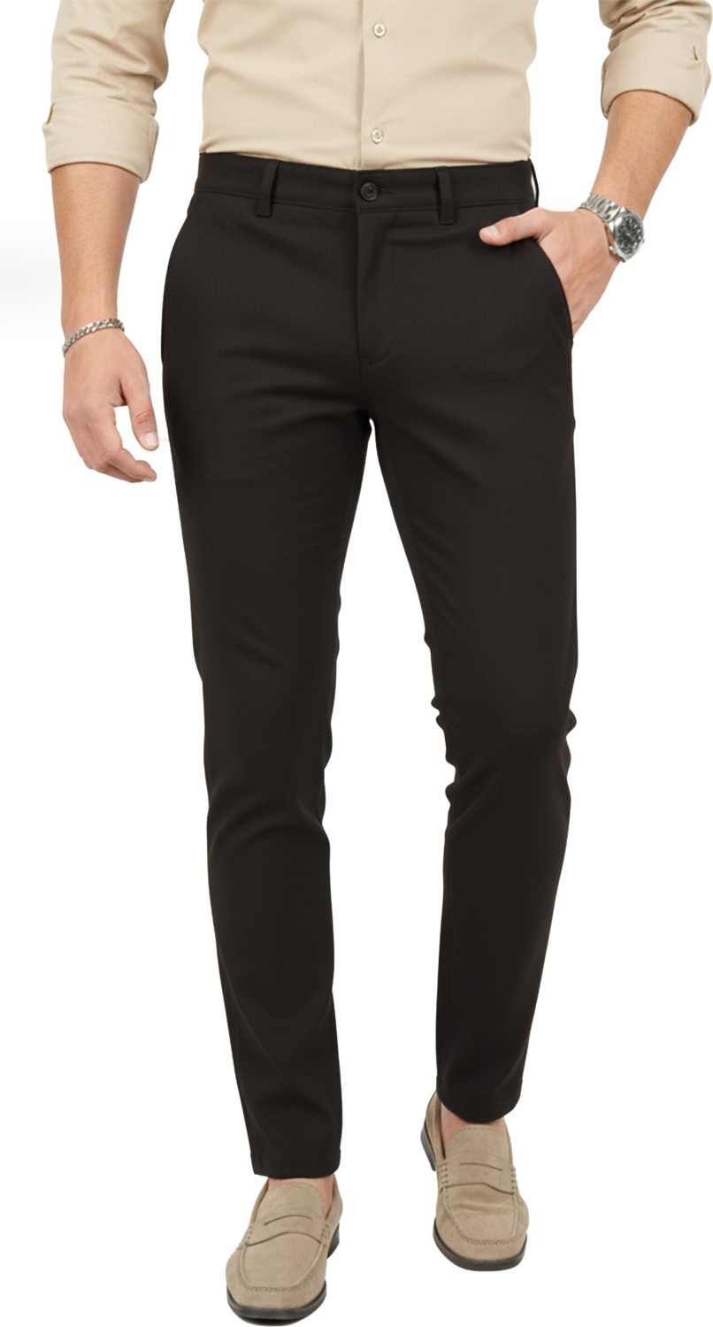 Deepsea Erkek Koyu Lacivert Modern Fit Likralı Kumaş Pantolon Günlük & Ofis Kullanımı 2602020
