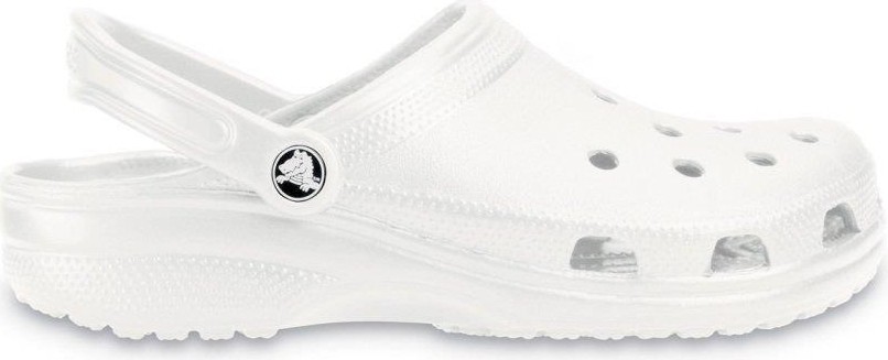 Crocs Classic 10001-100 Erkekler İçin Beyaz Terlik Tekstil Malzemeden Üretilmiş Konforlu ve Hafif