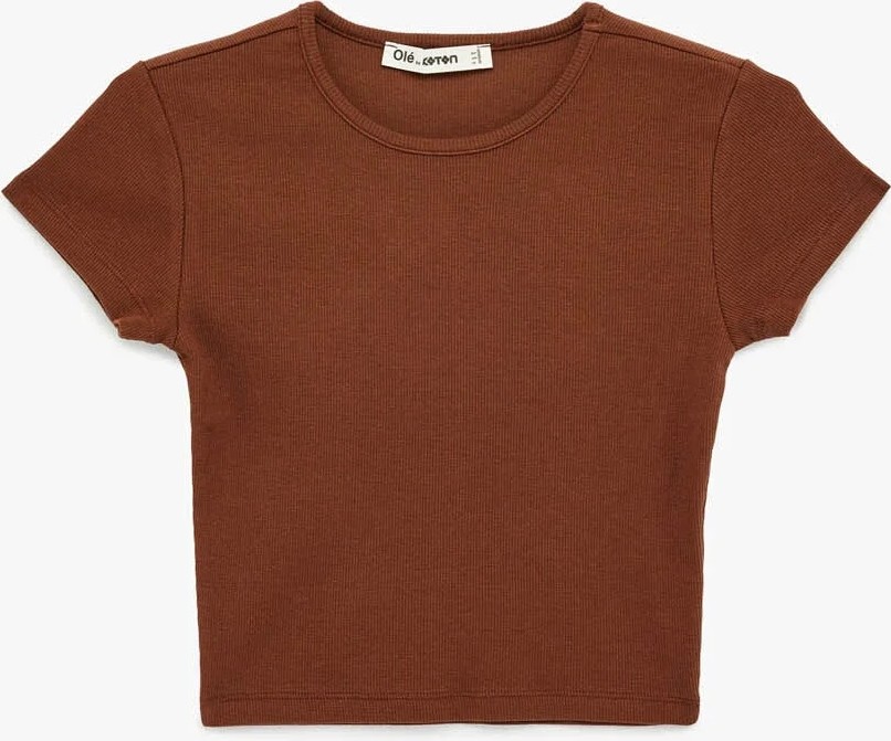 Koton Pamuklu Kısa Kollu Bisiklet Yaka Slim Fit Kaşkorse Tişört görsel 6