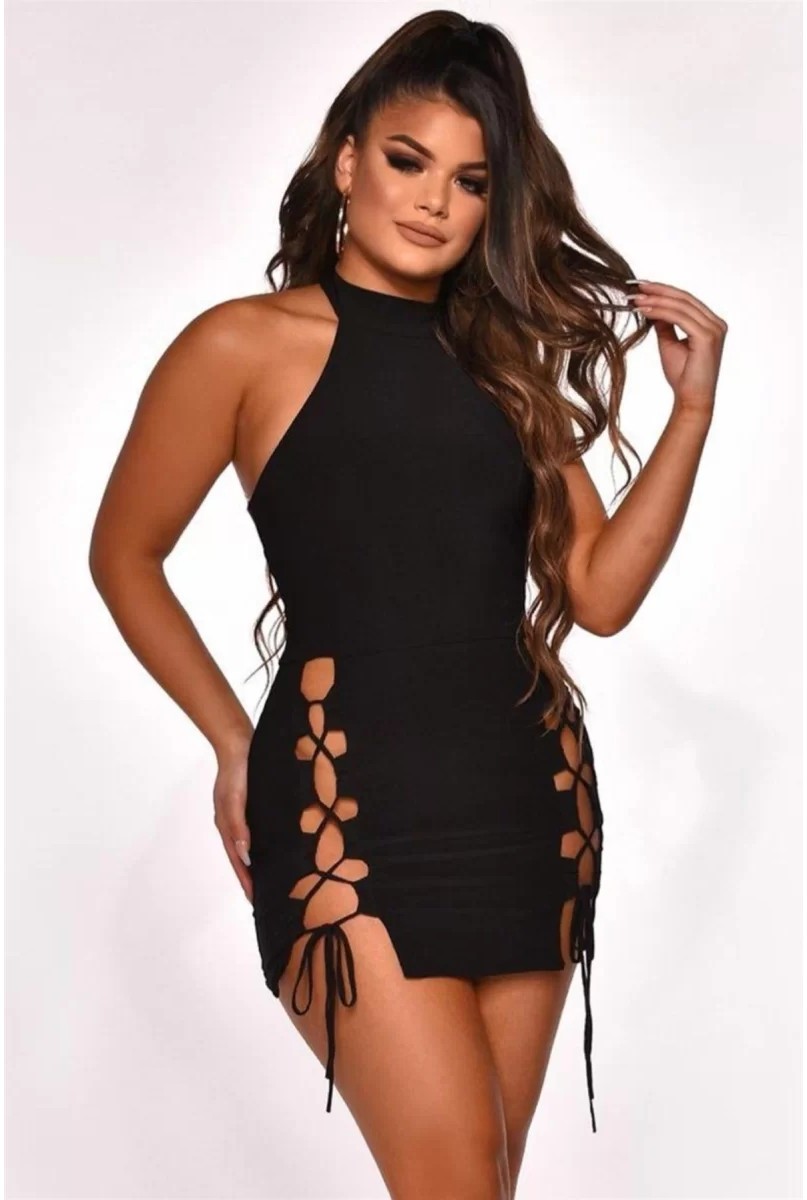 bebekokusu Yırtmaçlı Mini Elbise görsel 2