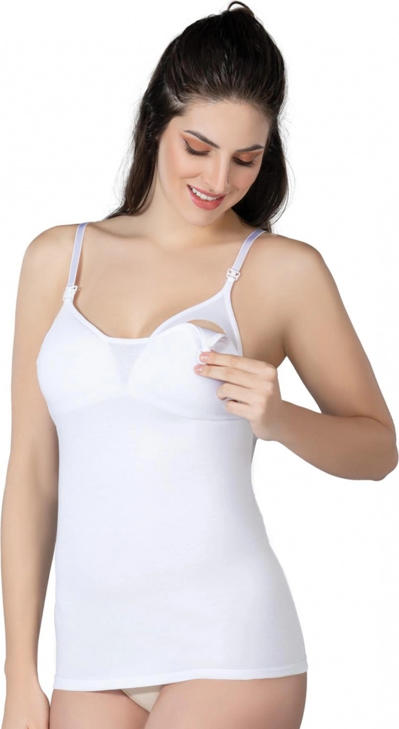 Marsilyan ™ Beyaz Mı 1413 Modal Cotton Kaplı Emzirme Atlet