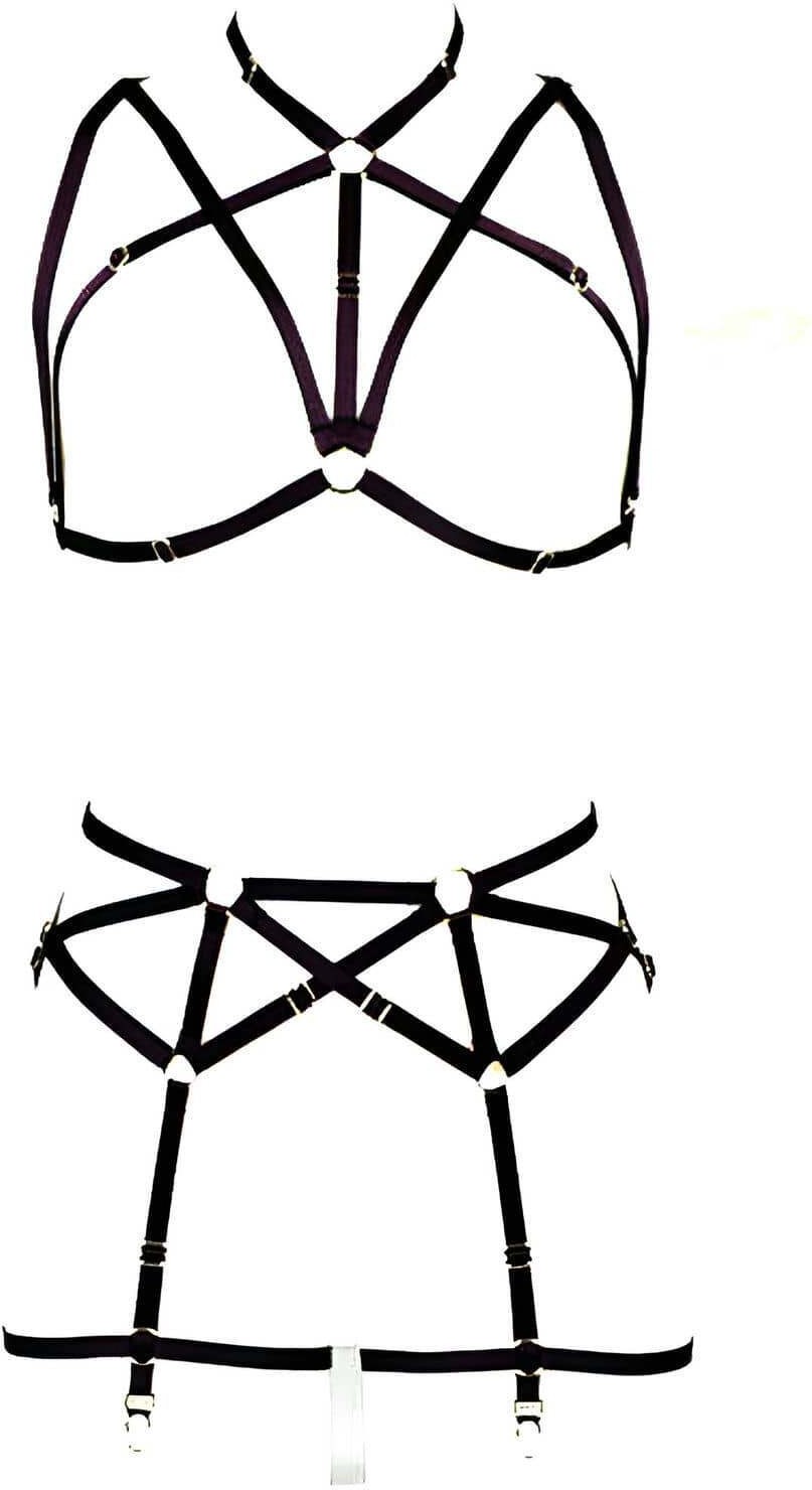 Hobilinka Göğüs ve Jartiyer Kemerli Seksi Harness - BRF161 görsel 6