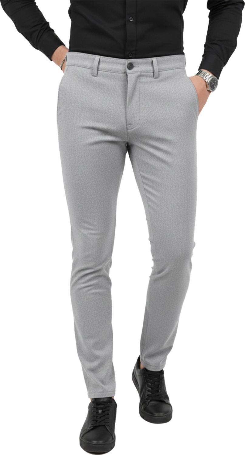 Deepsea Erkek Koyu Lacivert Modern Fit Likralı Kumaş Pantolon Günlük & Ofis Kullanımı 2602020