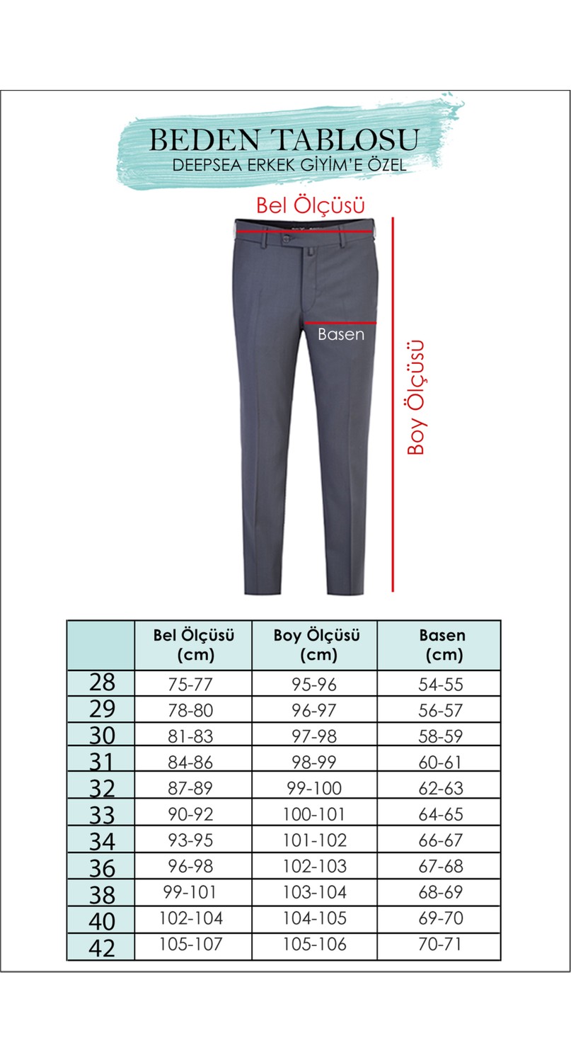 Deepsea Erkek Koyu Lacivert Modern Fit Likralı Kumaş Pantolon Günlük & Ofis Kullanımı 2602020 görsel 3