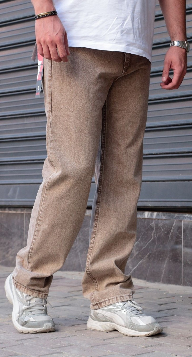 Greenpoll Erkek Baggy Bol Kesim Pantolon Yıkamalı Şık ve Modern