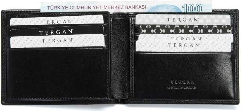 Tergan Siyah Hakiki Deri Erkek Cüzdan Düz Desenli Standart Boyutlu Şık Tasarım S1CE00001501-A97 görsel 4