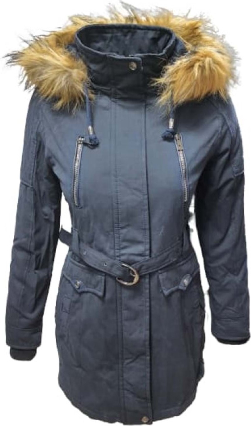 Timberline TB3439 Kadın Gabardin Kapüşonlu Içi Kürklü Mont - TB3439 - Siyah görsel 4