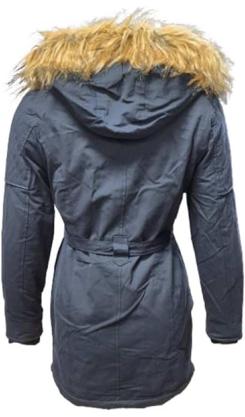 Timberline TB3439 Kadın Gabardin Kapüşonlu Içi Kürklü Mont - TB3439 - Siyah görsel 6