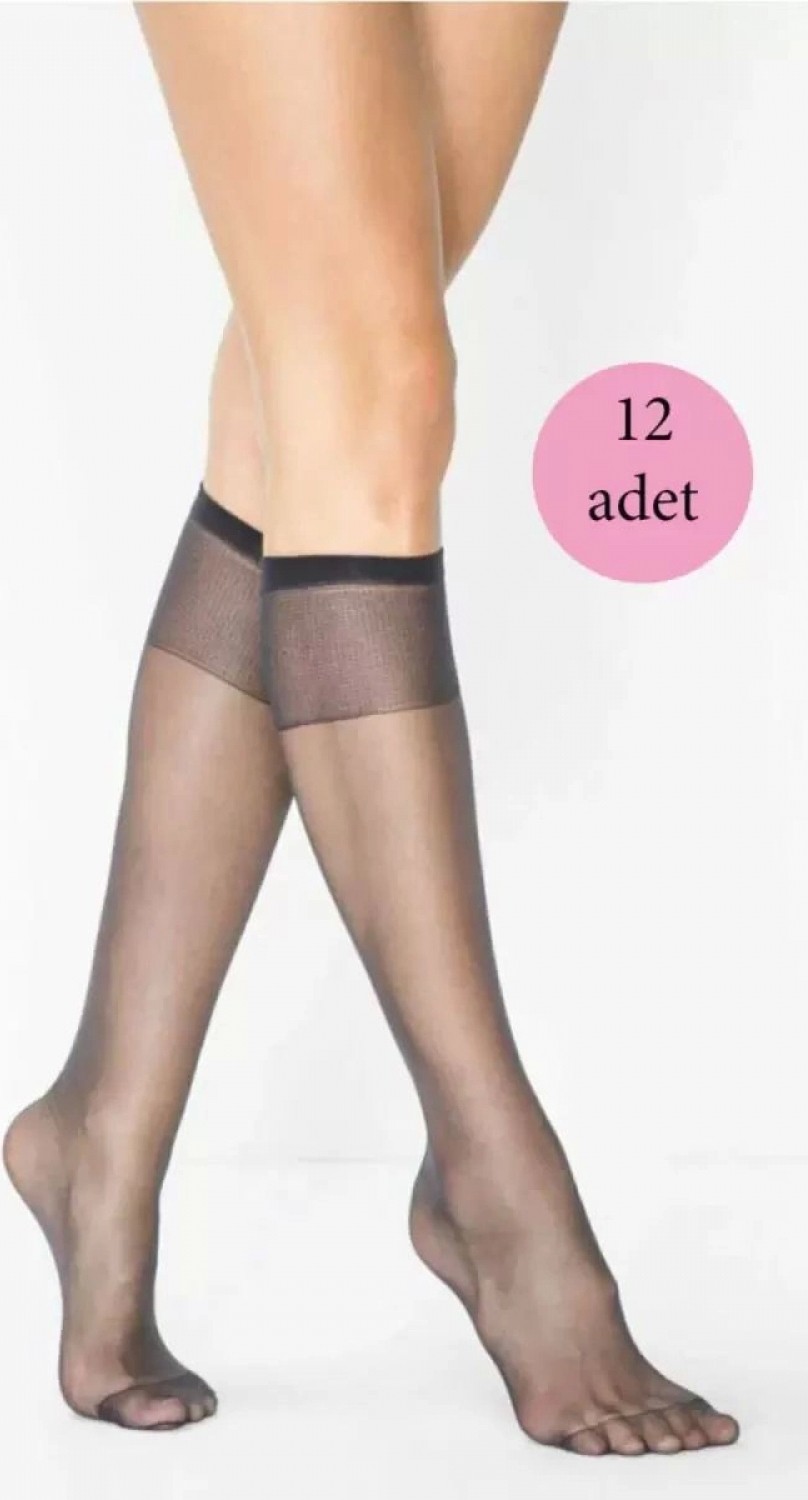 Hace Bazaar 12 Adet Süper Ince 15 Den Mat Pantolon Çorabı Siyah