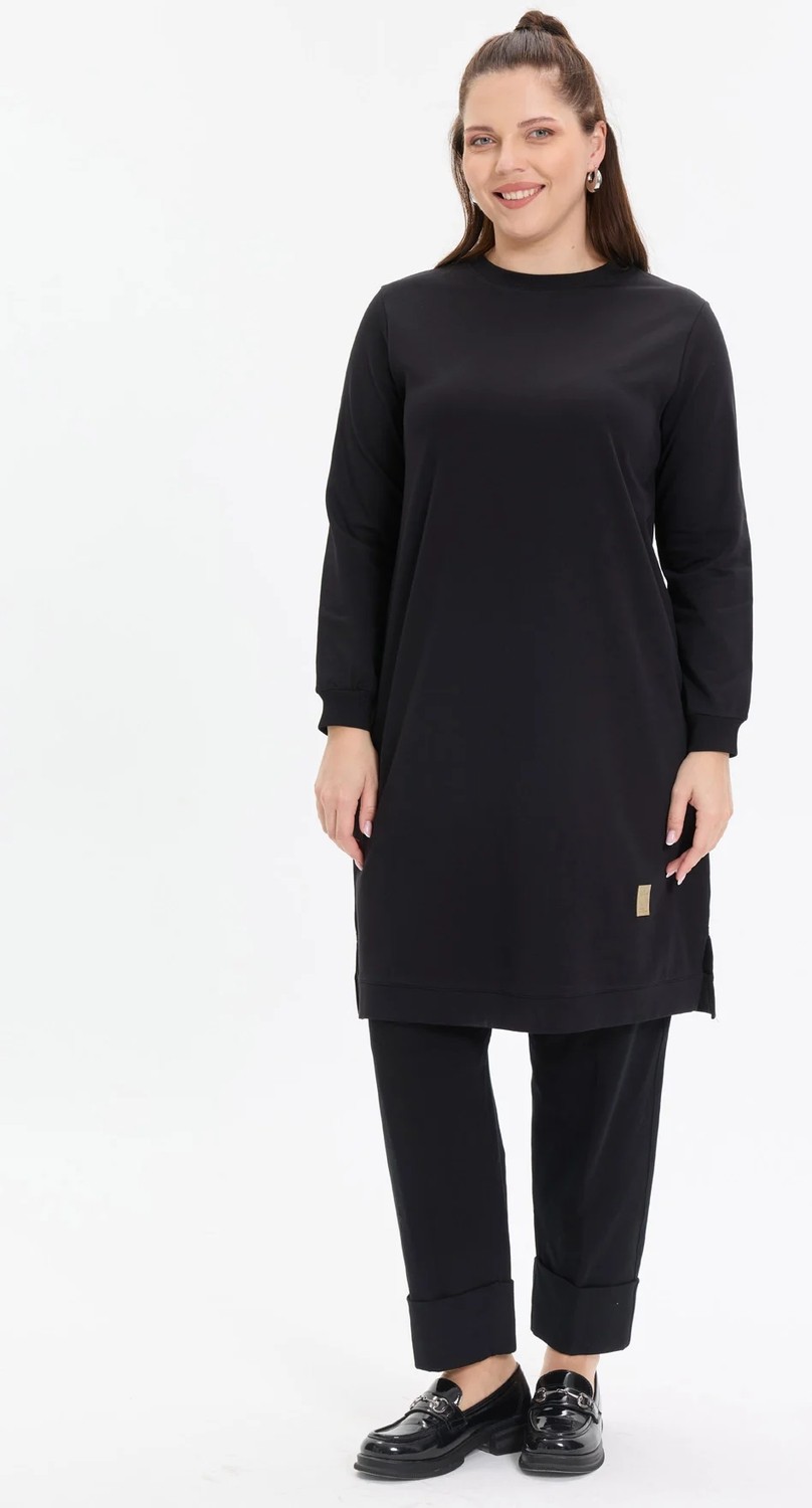 Kado Moda Kado Online Basic Rahat Kalıp Uzun Kadın Tunik görsel 8
