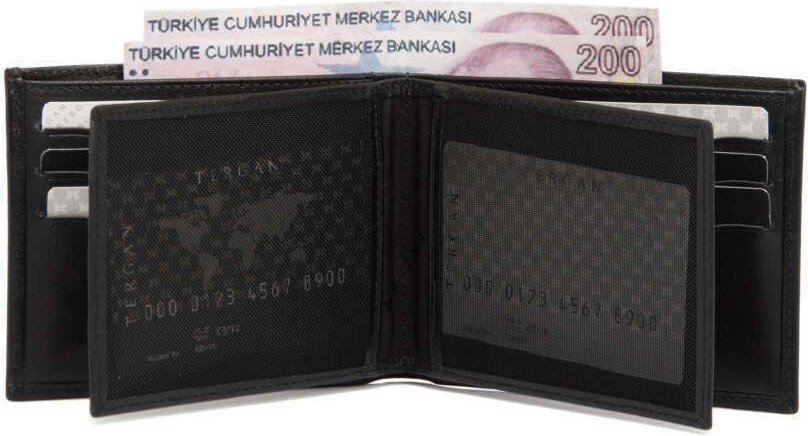 Tergan Siyah Hakiki Deri Erkek Cüzdan Minimalist Stil ve Düz Desen ile Hediye Seçeneği S1CE00001499-A97 görsel 6