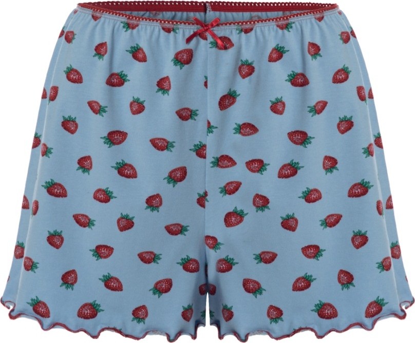 Koza İç Giyim Kadın Ip Askılı Çilek Desenli Pamuklu Şortlu Pijama Takımı görsel 4