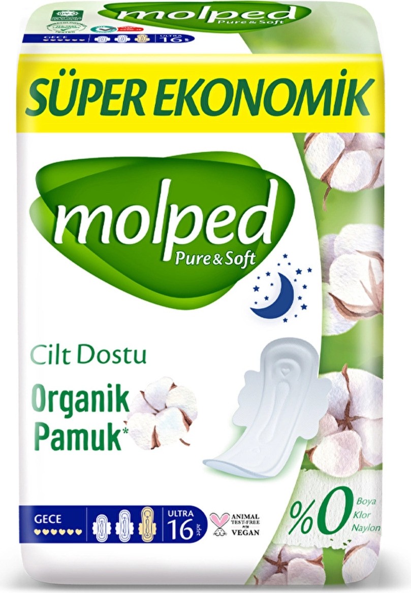 3Ecoswear Molped Pure & Soft Süper Eko Gece 16'lı