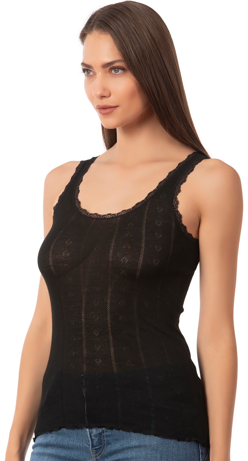 Özkan Underwear 23493 Kadın Transferli Ribana Esnek Yumuşak Kalın Askılı Atlet görsel 8