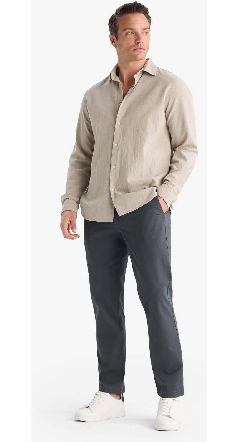 DeFacto Regular Fit Normal Kesim Cepli Düz Paça Chino Pantolon D7349AX25AU görsel 2