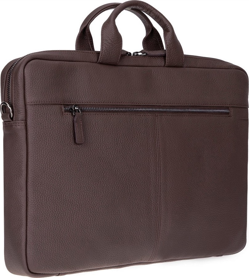BloominBag Bloom Urban Shell Pro 16" Espresso Brown Hakiki Deri Laptop / Macbook Çantası görsel 2
