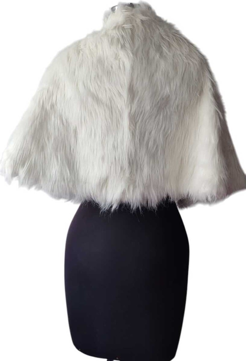 Moda Nur Pelerin, Kürk Bolero, Beyaz Bolero ,gelin Bolero 1.40*50 cm görsel 6