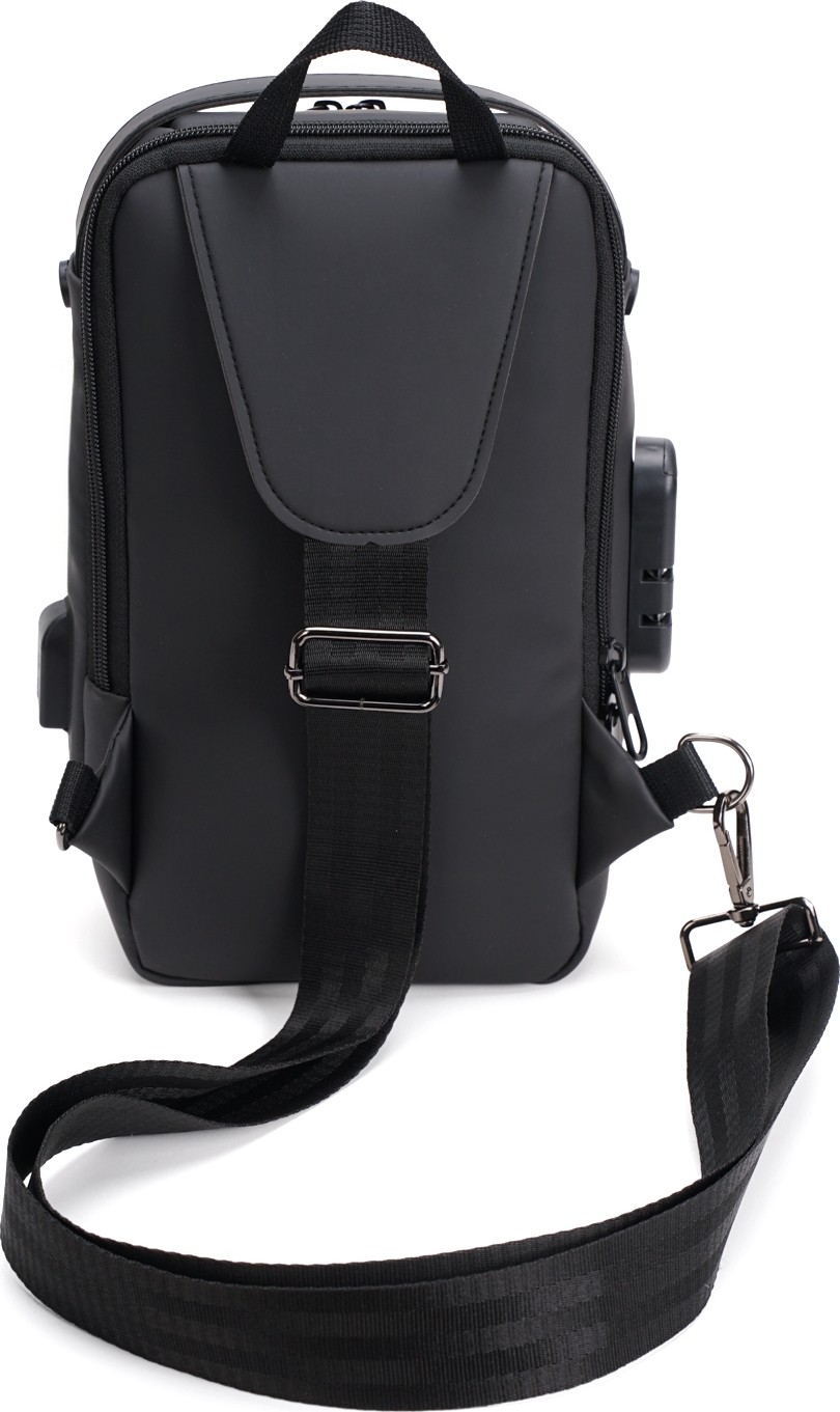 Sannora Bags Erkek Şifreli Omuz Çantası Çapraz Askılı Göğüs Çantası Çok Bölmeli Günlük Seyahat Çantası Siyah görsel 5