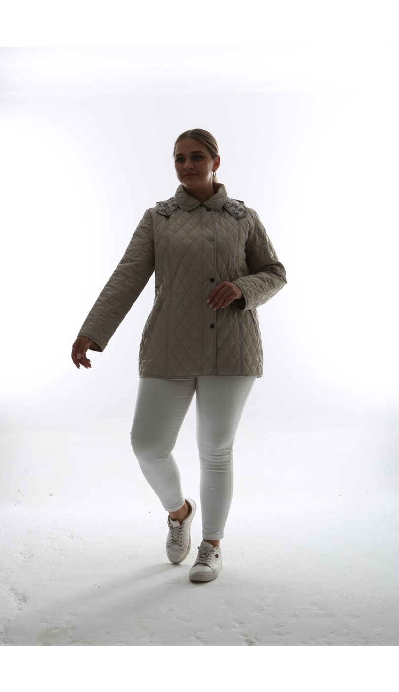 TUTveAL Collection Kapitone Mont, Büyük Beden Mont, Baharlık, Büyük Beden Ceket, Kapüşonlu, Suya Dayanıklı Mont,krem görsel 7