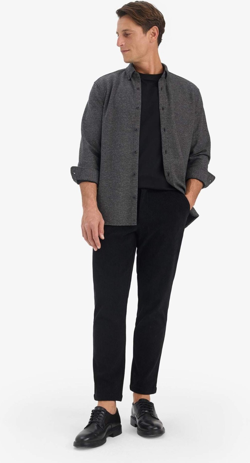 DeFacto Esnek Kumaş Tailored Regular Fit Düz Paça Fitilli Kadife Pantolon F0462AX25WN görsel 3