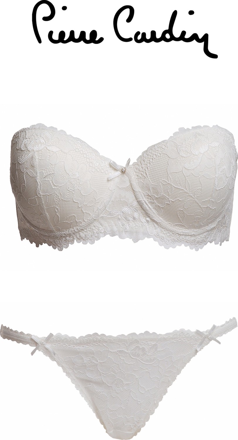 Pierre Cardin 4563 Straplez Push-Up Sütyen Takım Ekru Renkli Kadın İç Giyim Seti görsel 4