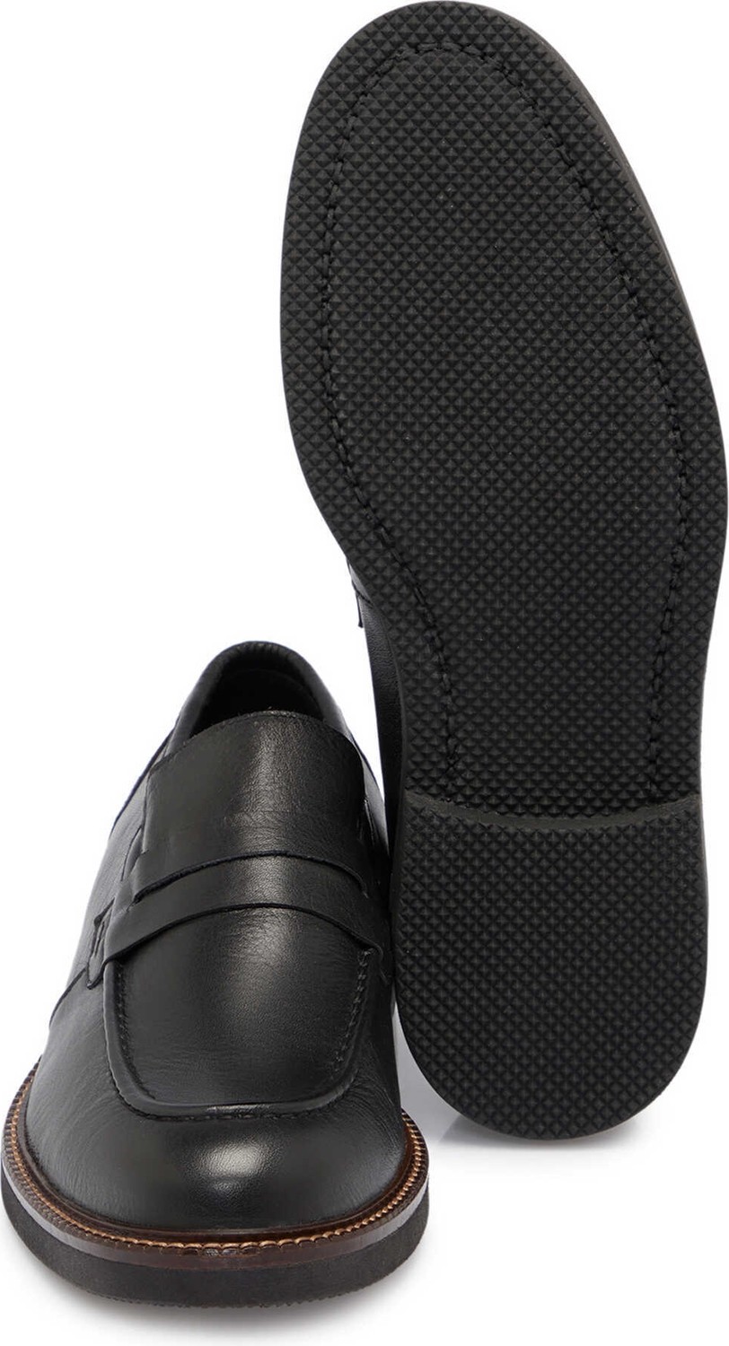 Tergan Siyah Hakiki Deri Erkek Loafer - E25S1AY57435-A23 görsel 4