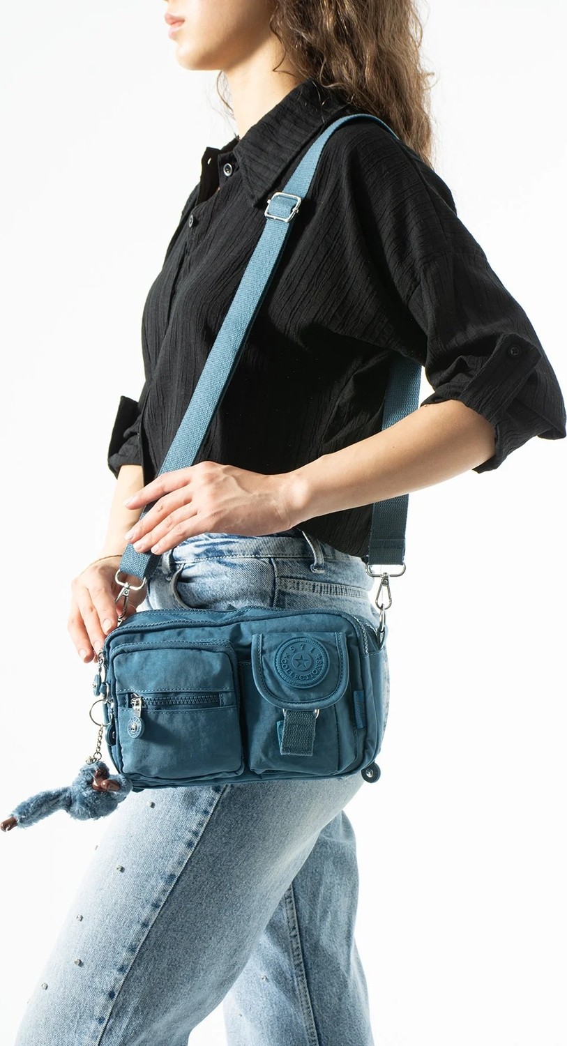 571 Collections Çanta Çok Fonksiyonel, Omuz, Göğüs ve Bel Çantası Mavi (Model: 571-6V)