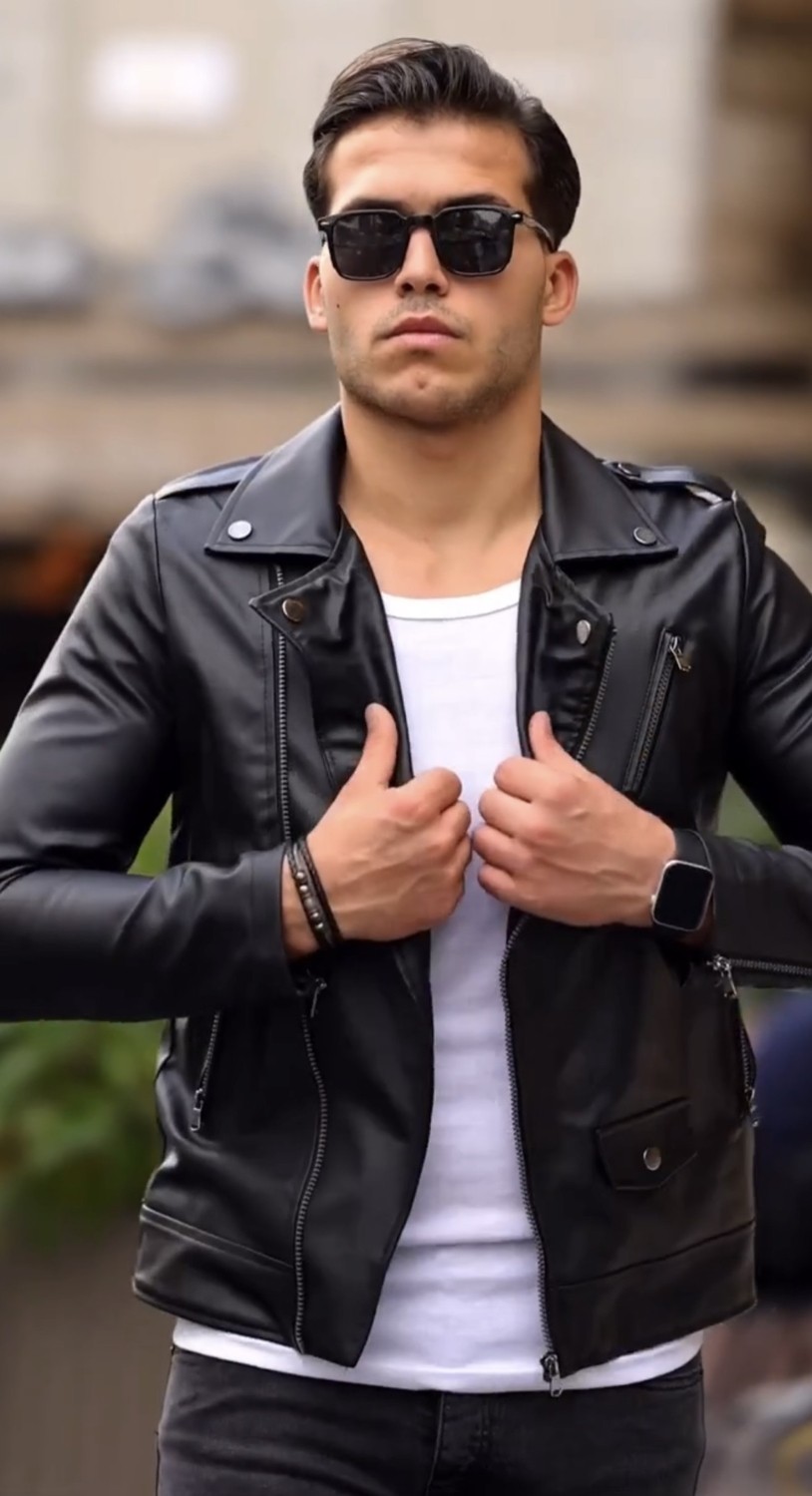 Prifaldi Yeni Sezon Kuzey Model Premium Erkek Deri Ceket Siyah görsel 2