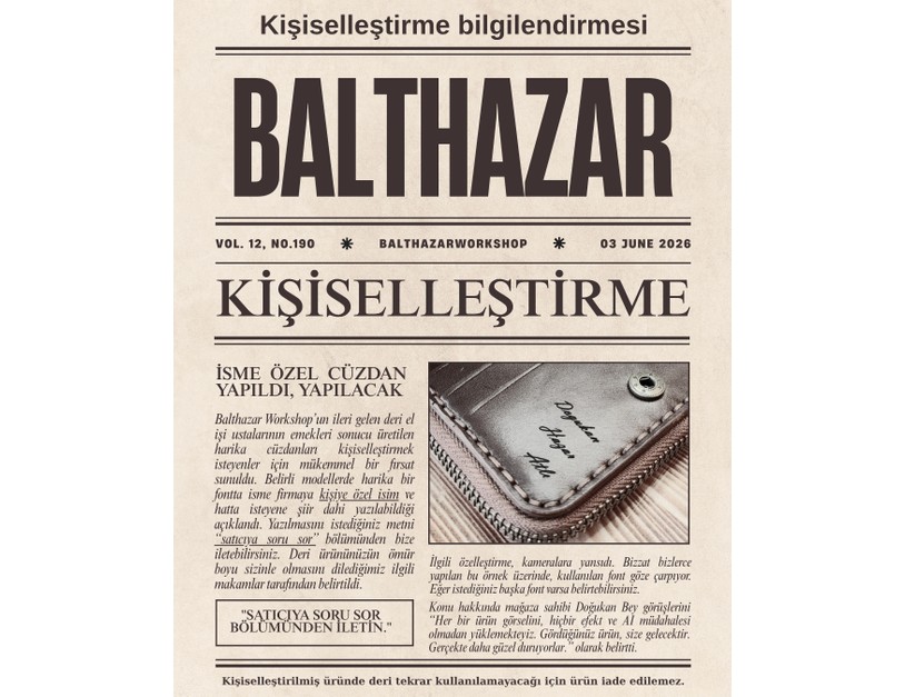 Balthazar Workshop Hakiki Deri El Yapımı Tek Taraflı Erkek Kadın Kartlık Cüzdan (Aldia Premium Modeli) görsel 8