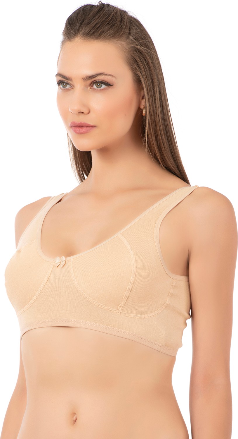 Özkan Underwear 0564 Kadın Pamuklu Ribana Boş Kap Desteksiz Telsiz Balensiz Kalın Askılı Yarım Atlet Sütyen görsel 8