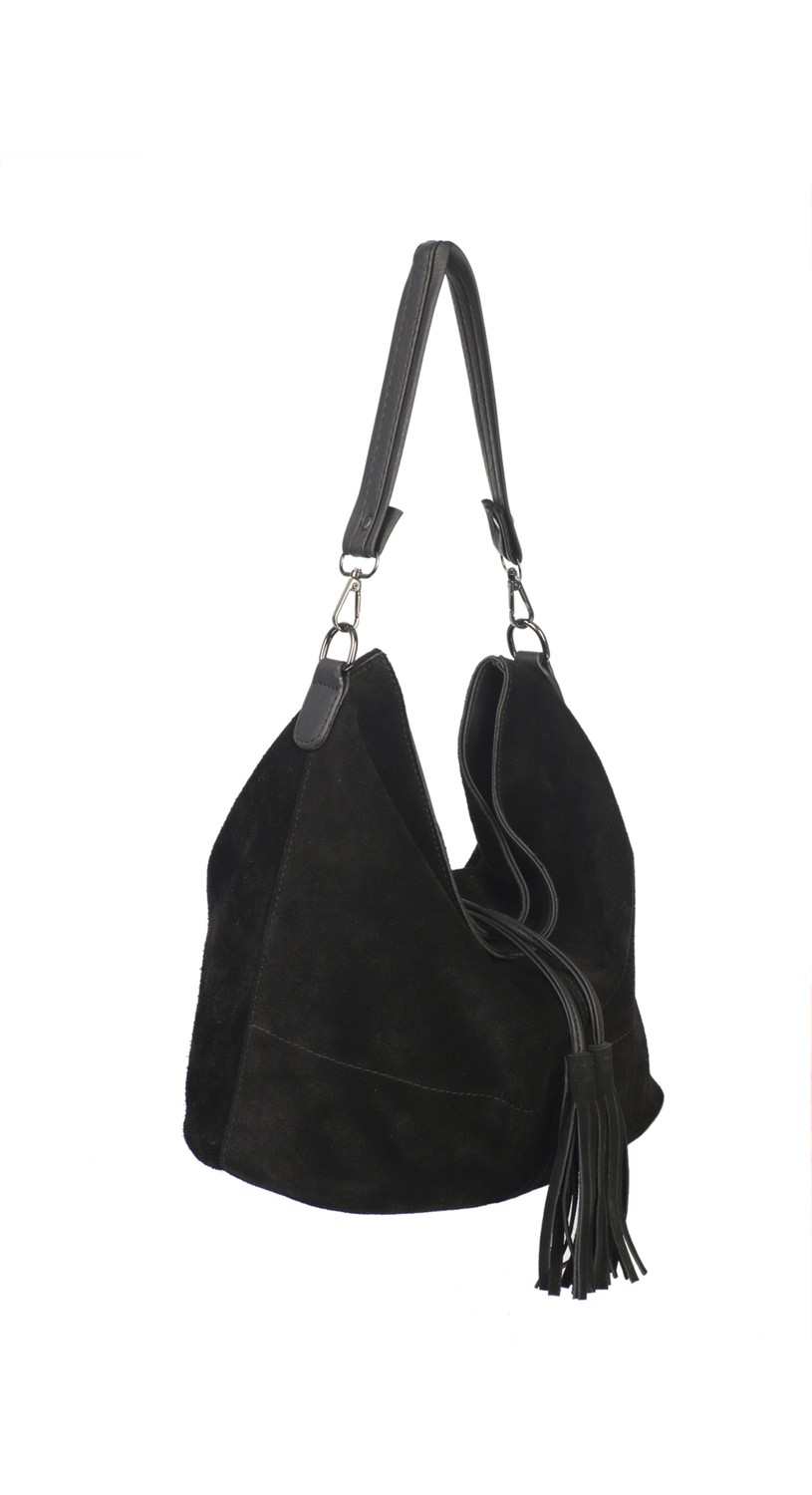 Alessia Bag Hakiki Deri Süet Omuz Çantası görsel 2