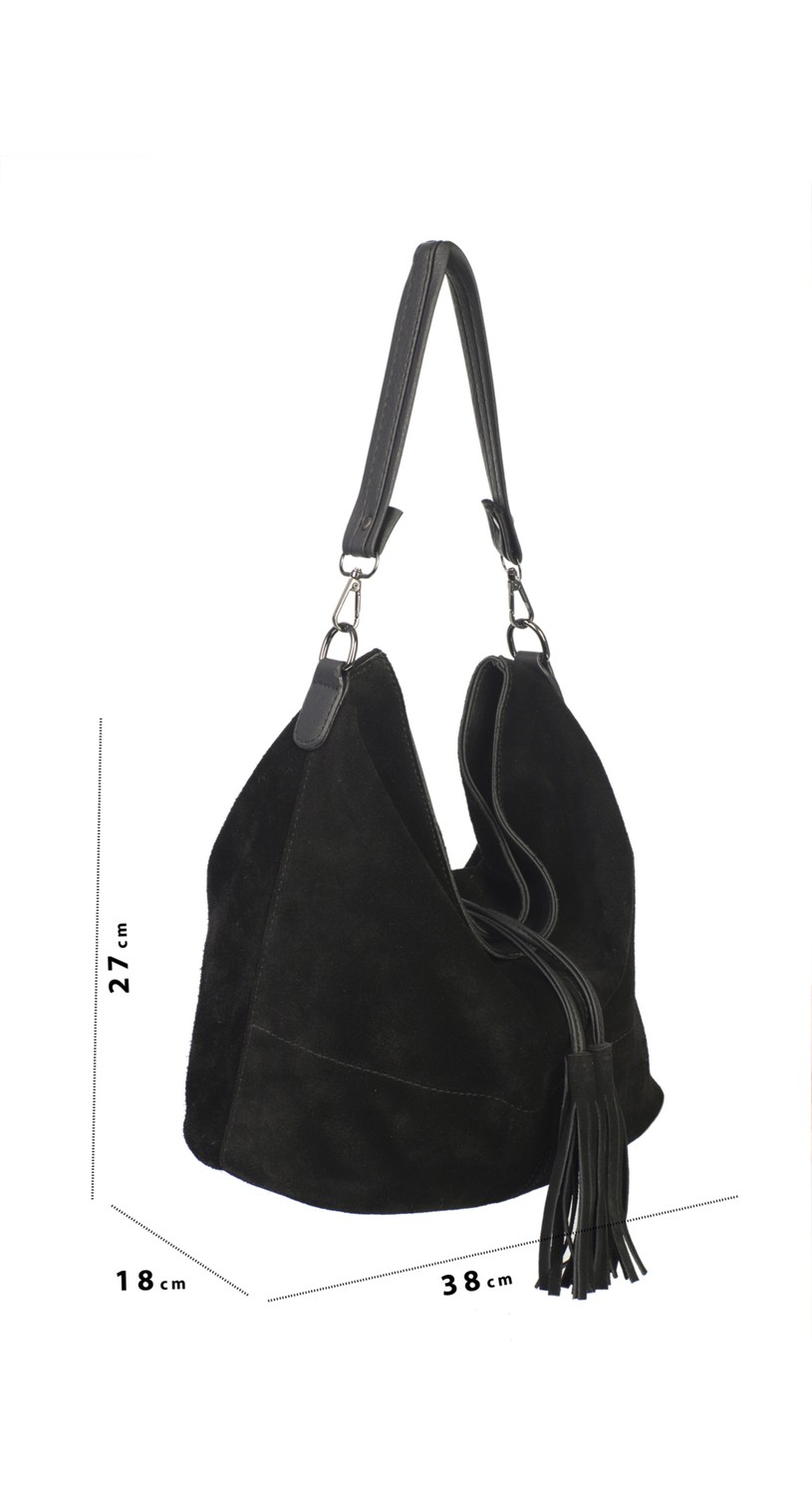 Alessia Bag Hakiki Deri Süet Omuz Çantası görsel 4