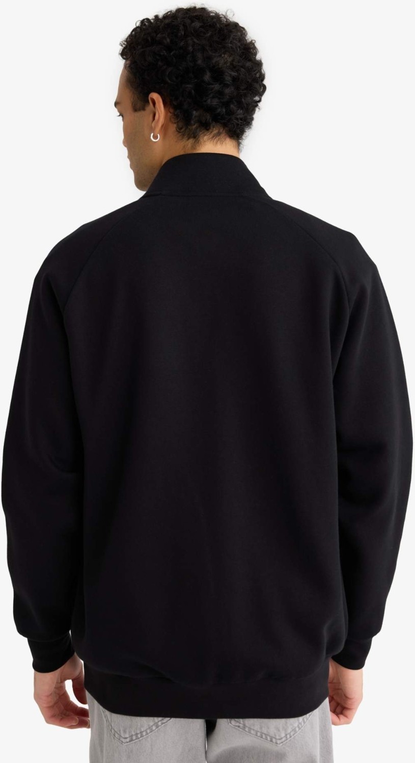 DeFacto Boxy Fit Dik Yaka Baskılı İçi Yumuşak Tüylü Cepli Fermuarlı Sweatshirt E1367AX26SP görsel 5