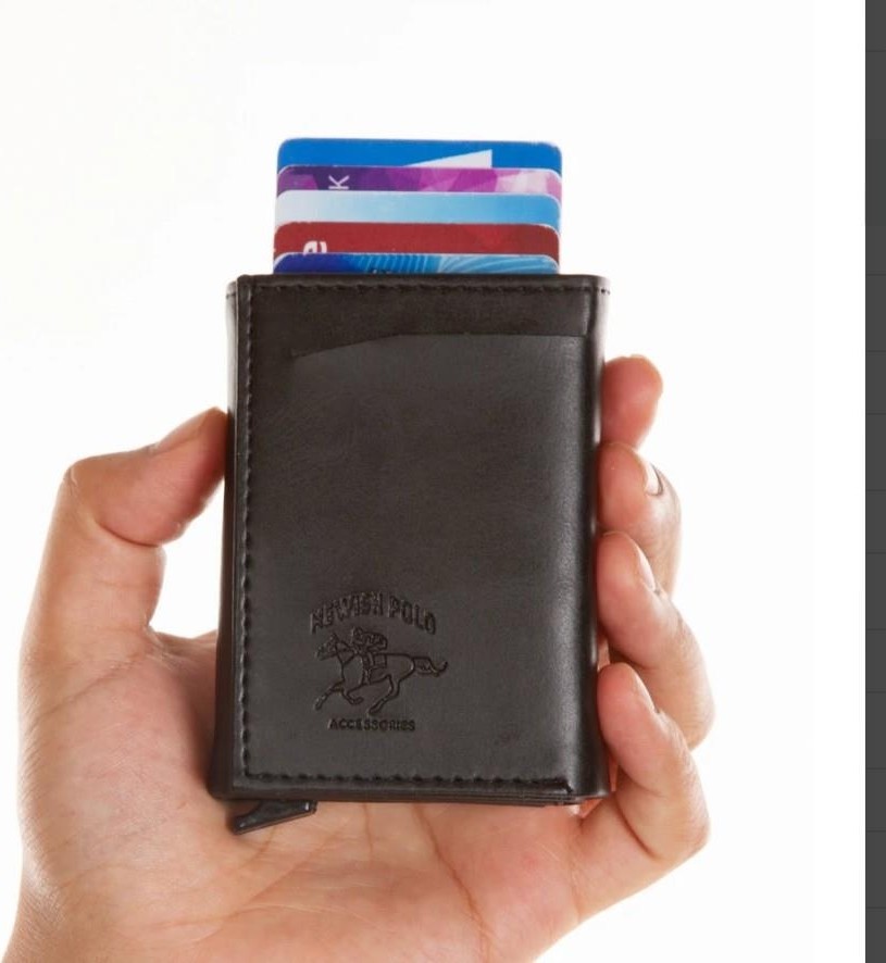 Newish Polo Erkek Mekanizmalı Kartlık ve Cüzdan newpolo020 - Siyah görsel 8