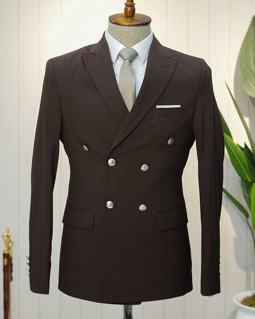 Beystil Sivri Yaka Kahve Kruvaze Takım Elbise Nikol - Slim Fit görsel 2