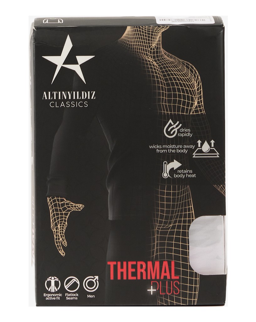 Altınyıldız Classics Erkek Isı Koruyan Nefes Alabilen Termal Siyah Standart Fit Normal Kesim İçlik Üst görsel 4