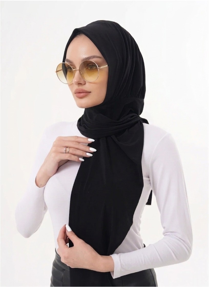 Alivascarf Pratik Hazır Çıtçıtlı Büzgülü Tesettür Şal görsel 3