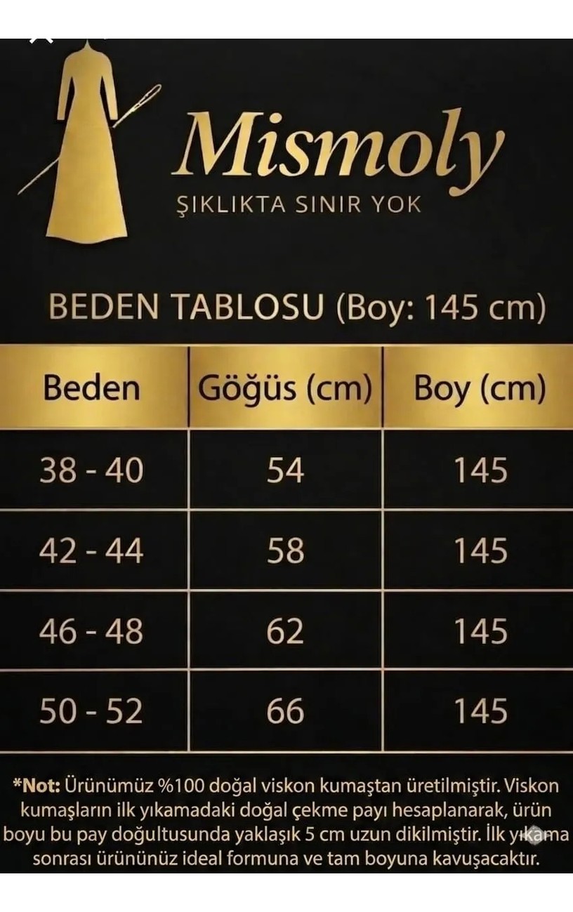 Mismoly Yarım Düğmeli Tesettür Elbise, Büzgü Detaylı Rahat Kalıp Günlük Uzun Elbise görsel 7