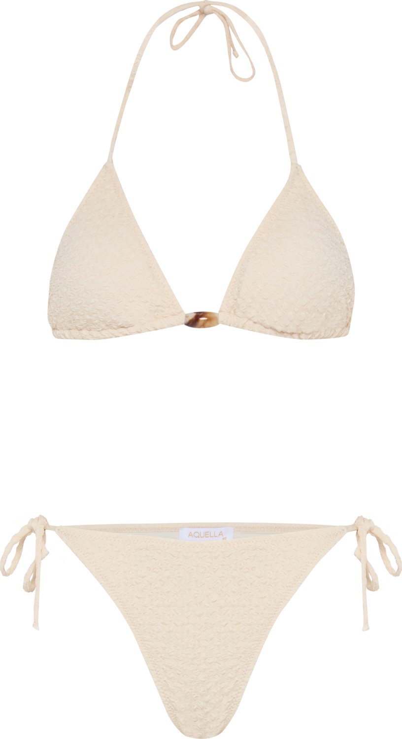 Aquella Krinkıl Ekru Üçgen Bikini Takım