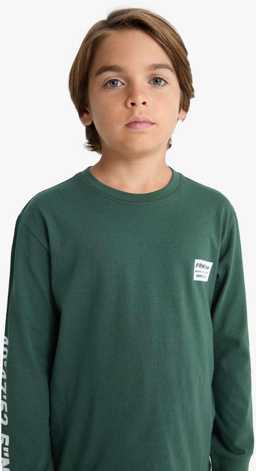DeFacto %100 Pamuklu Baskılı Pijama Takımı Erkek Çocuk F3346A825WN görsel 4